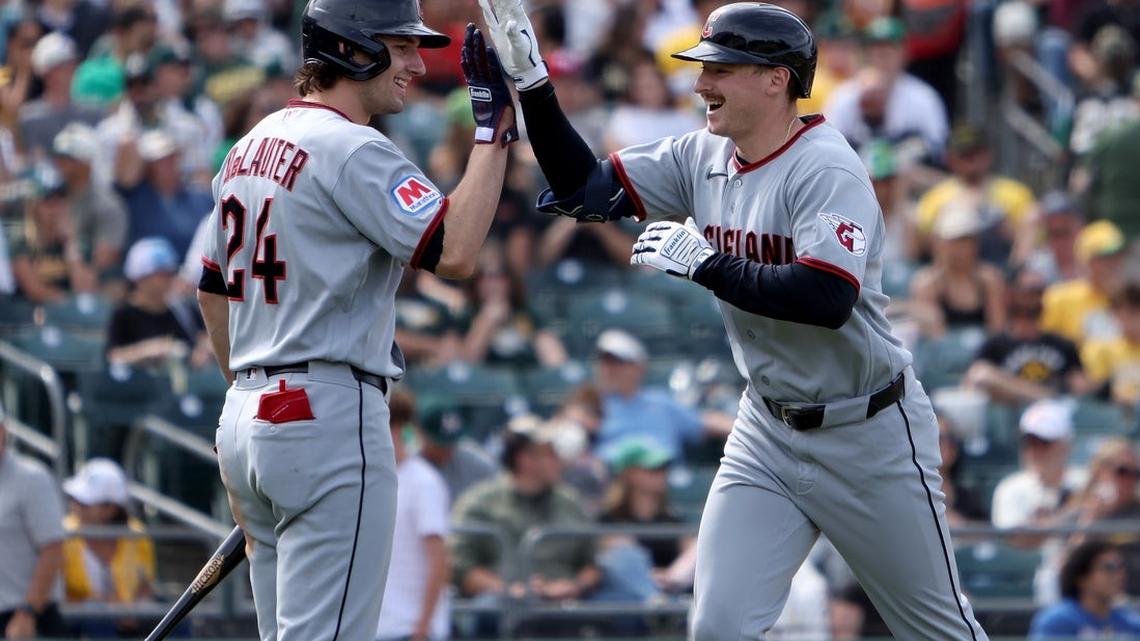 Guardians hit three HRs, pile up 14 runs to beat Athletics 