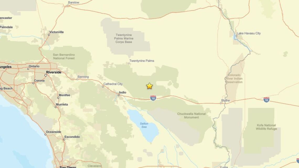 Update: Earthquake shakes region near Desert Center, CA on Oct. 11 - 2.7 magnitude recorded 