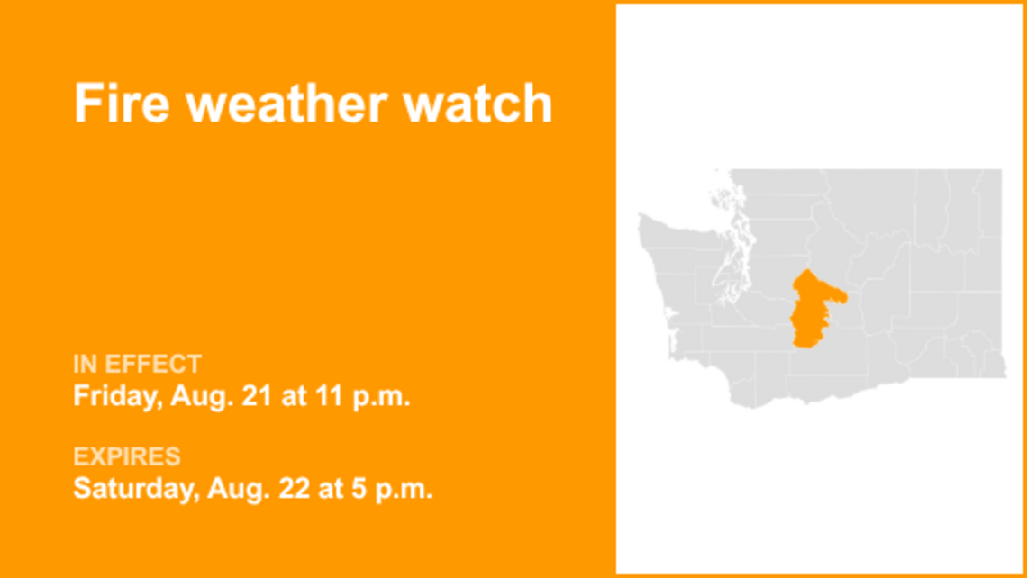 UPDATE: Fire weather watch issued for South Central Cascades until early Saturday evening 