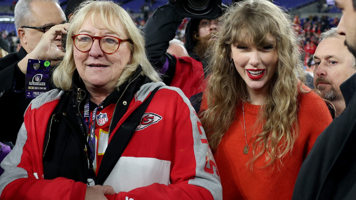 Travis Kelce’s mom, Donna Kelce, and Taylor Swift celebrated together after the Chiefs’ AFC Championship Game victory.