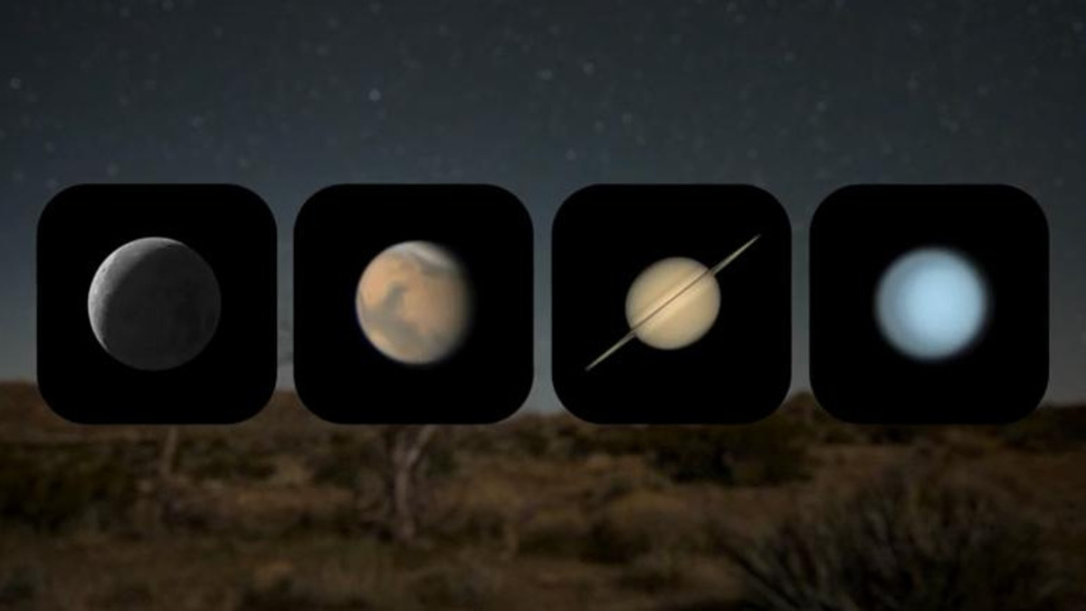 Before sunrise on July 11 and 12, the moon, Mars, Saturn and Uranus will parade in the eastern sky.