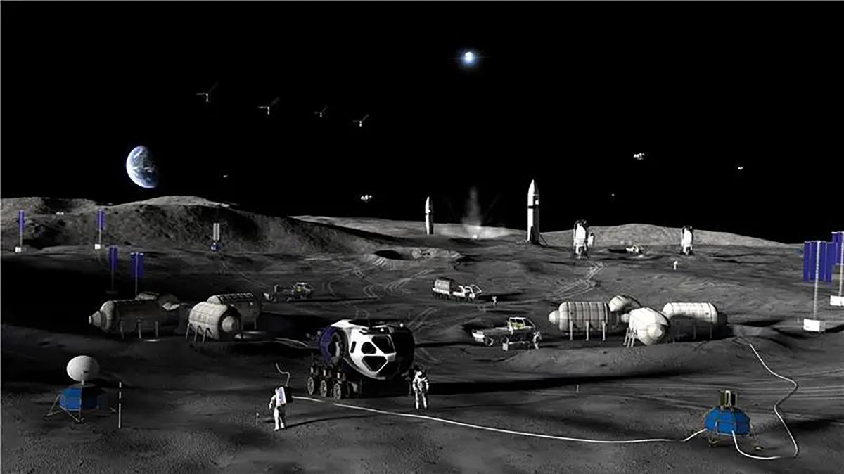An artist's concept of Phase 3 of NASA’s Moon Base. The space agency announced which two companies would be tasked to build lunar rovers for its future base, as well as the company that will fly them there, on Tuesday.