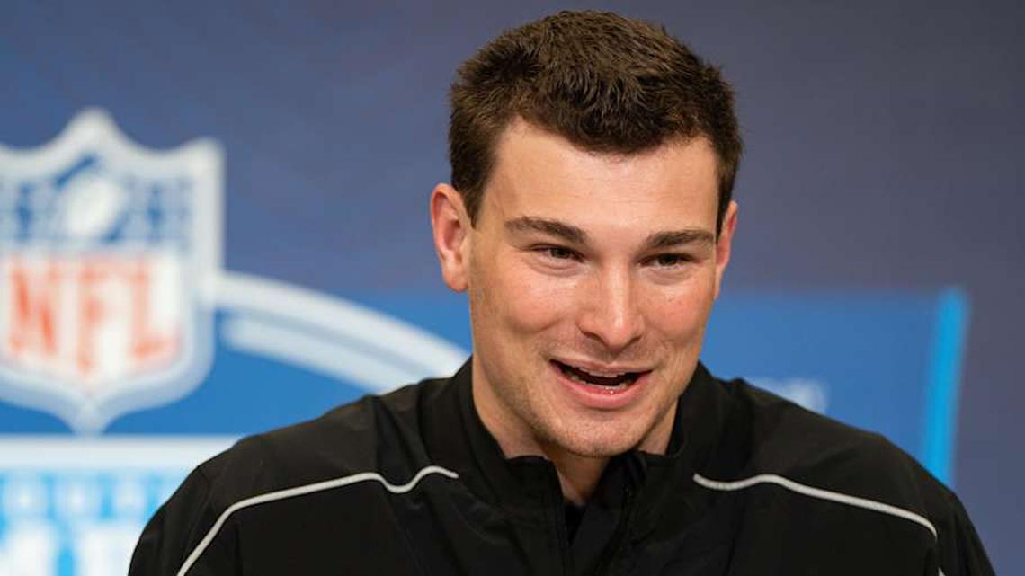  Feb 27, 2026; Indianapolis, IN, USA; Indiana quarterback Fernando Mendoza (QB11) speaks to members of the media during the NFL Combine at the Indiana Convention Center. Mandatory Credit: Jacob Musselman-Imagn Images | Jacob Musselman-Imagn Images 