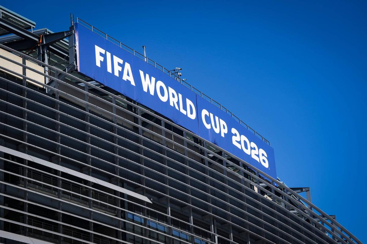  World Cup signage is displayed at MetLife Stadium in East Rutherford, New Jersey, on May 7, 2026. Yannick Peterhans/NorthJersey.com / USA TODAY NETWORK via Imagn Images