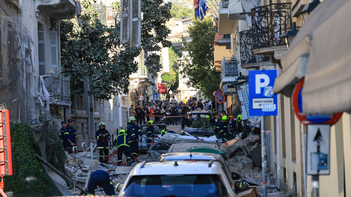 Five missing after explosion fells building in heart of touristic Athens 