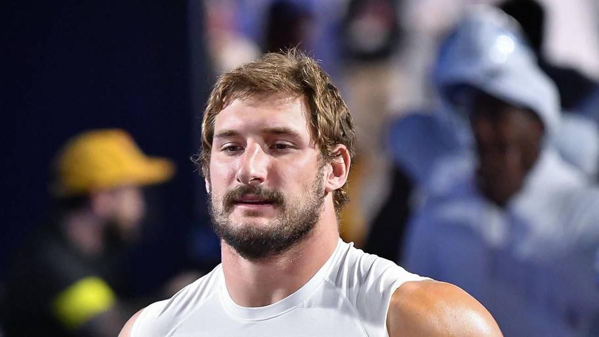 Oct 5, 2025; Orchard Park, New York, USA; Buffalo Bills defensive end Joey Bosa (97) enters the field to warm up before a game against the New England Patriots at Highmark Stadium. Mandatory Credit: Mark Konezny-Imagn Images | Mark Konezny-Imagn Images 