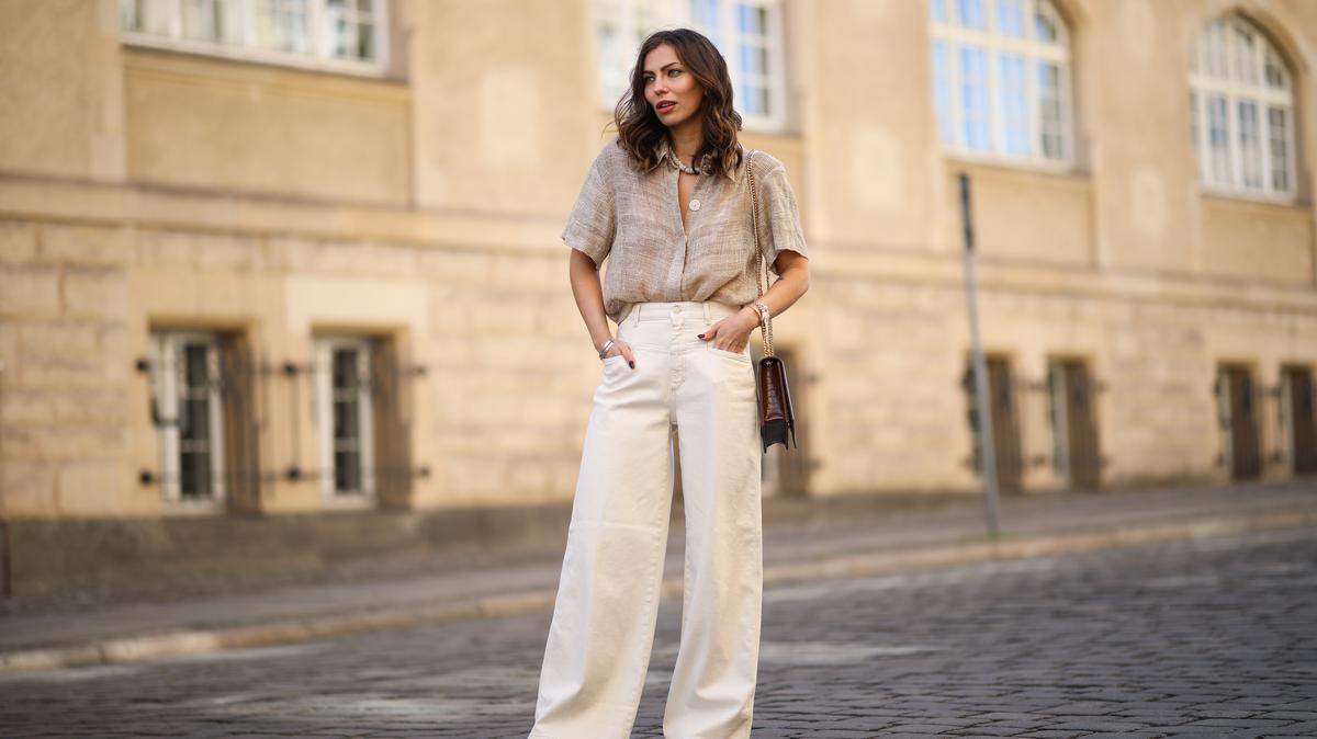 BERLIN, GERMANY - MAY 06: Masha Sedgwick (Maria Astor) wearing Nobi Talai blouse, Agneel bag, Closed jeans and Coach sneaker on May 06, 2020 in Berlin, Germany. (Photo by Jeremy Moeller/Getty Images)