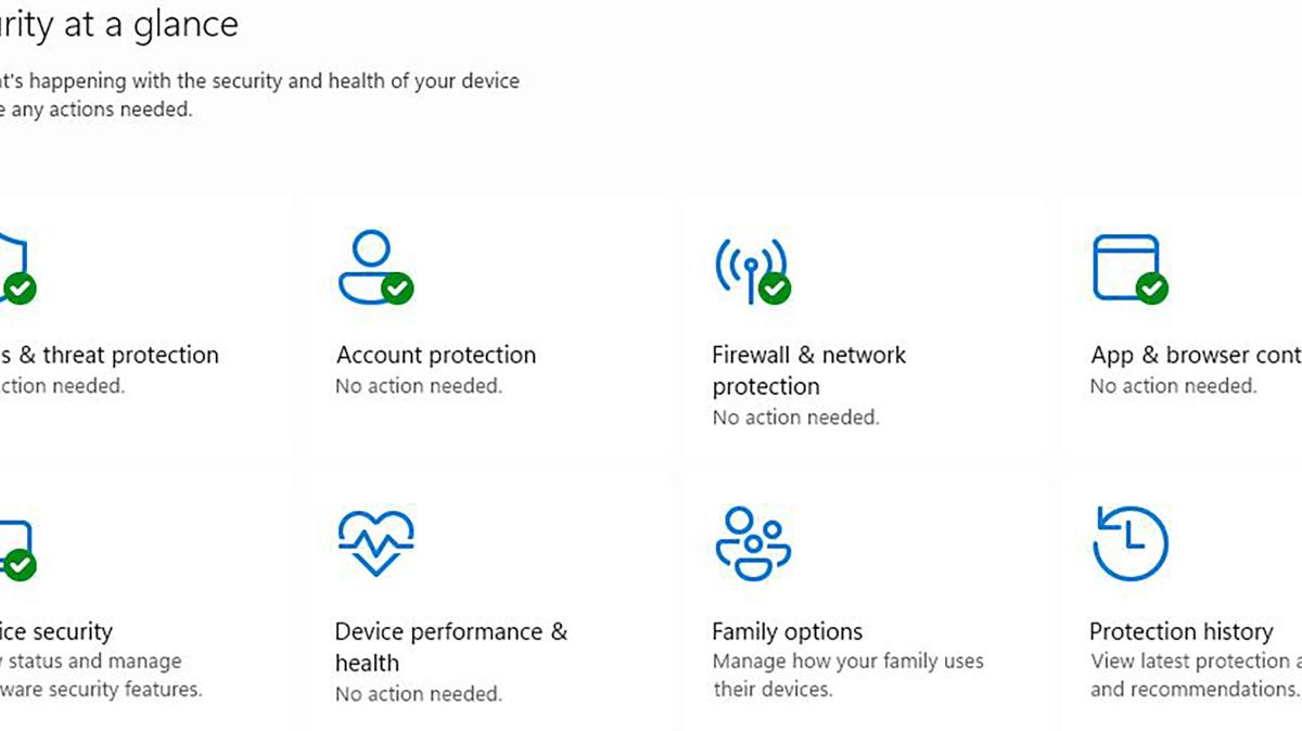 Screenshot of the Windows security settings. (Jim Rossman/TNS)