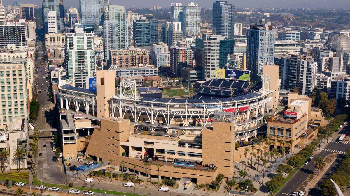 Petco Park, home of the San Diego Padres, as pictured on Nov. 13, 2025. (K.C. Alfred / The San Diego Union-Tribune)