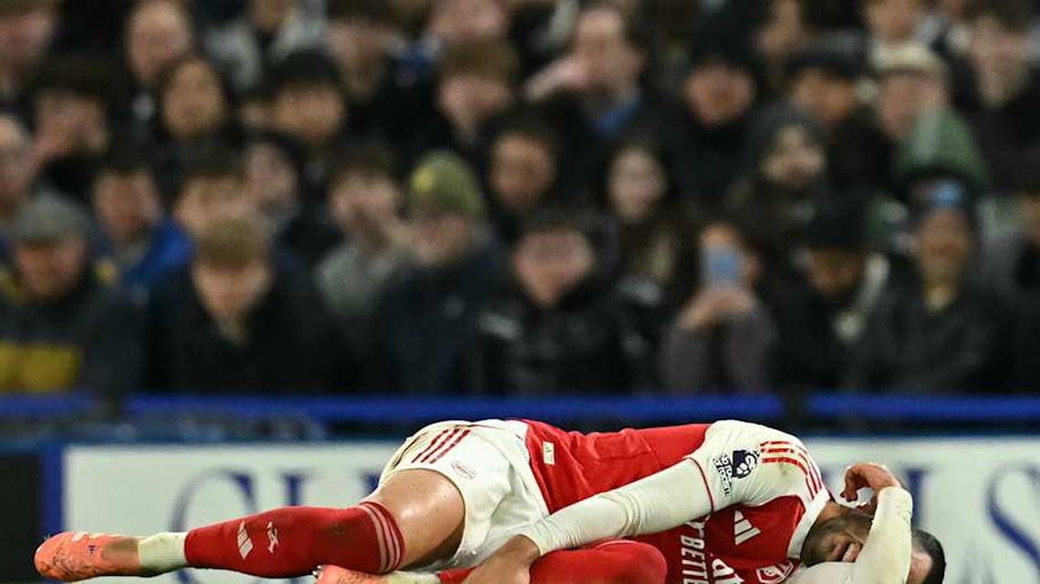  Mikel Merino's Arsenal career began with an injury. | JUSTIN TALLIS/AFP/Getty Images 