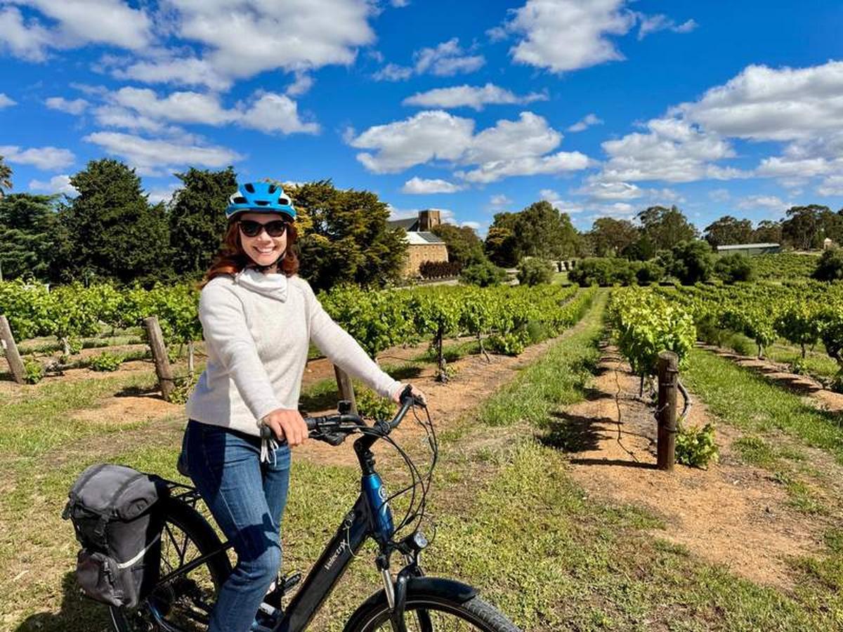  It was a gorgeous sunny day for our ebike tour along the Riesling Trail. Photo credit: Kathryn Anderson 