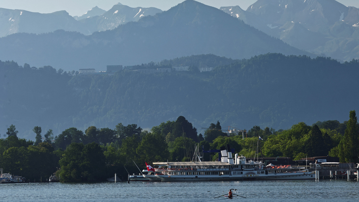 The Buergenstock resort, in Obbuergen, where possible talks between the U.S. and Iranian delegations after the two countries' presidents signed an interim deal aimed at ending the war could take place, is seen from Lucerne, Switzerland, June 19, 2026. REUTERS/Denis Balibouse
