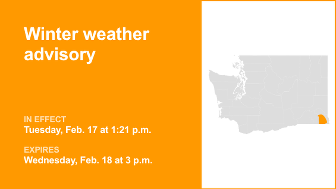 UPDATE: Winter weather advisory previously issued will expire at 3 p.m. 