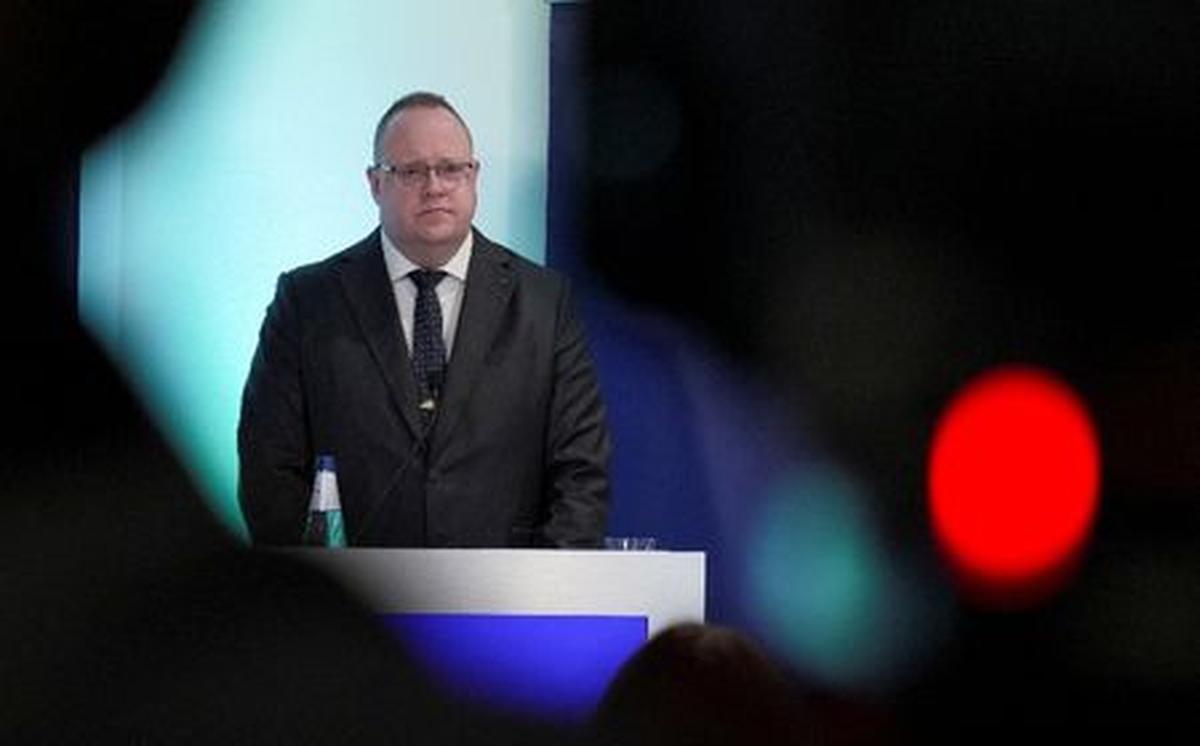 Director General of the Estonian Foreign Intelligence Service Kaupo Rosin speaks during a news conference, in Tallinn, Estonia, February 10, 2026. REUTERS/Janis Laizans