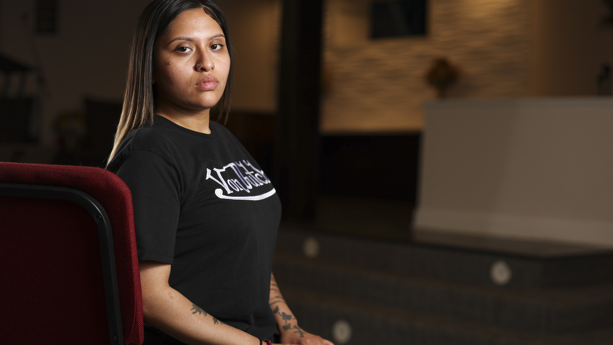 Yadira Escamilla sits at her church, 
Unity Fellowship Missionary Baptist Church in Austin, on June 2, 2026. Escamilla alleges that Aunt Martha’s Health and Wellness and A-Alert Security Services failed to protect her from repeated sexual abuse. (Eileen T. Meslar/Chicago Tribune)