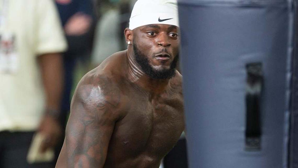  Auburn Tigers buck Keyron Crawford (24) runs drills during Auburn football pro day at Woltosz Performance Center in Auburn, Ala. on Tuesday, March 24, 2026. | Jake Crandall/ Advertiser / USA TODAY NETWORK via Imagn Images 