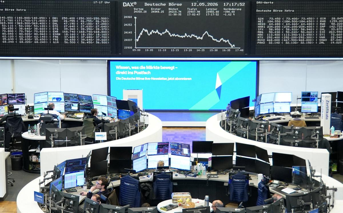 The German share price index DAX graph is pictured at the stock exchange in Frankfurt, Germany, May 12, 2026.     REUTERS/staff