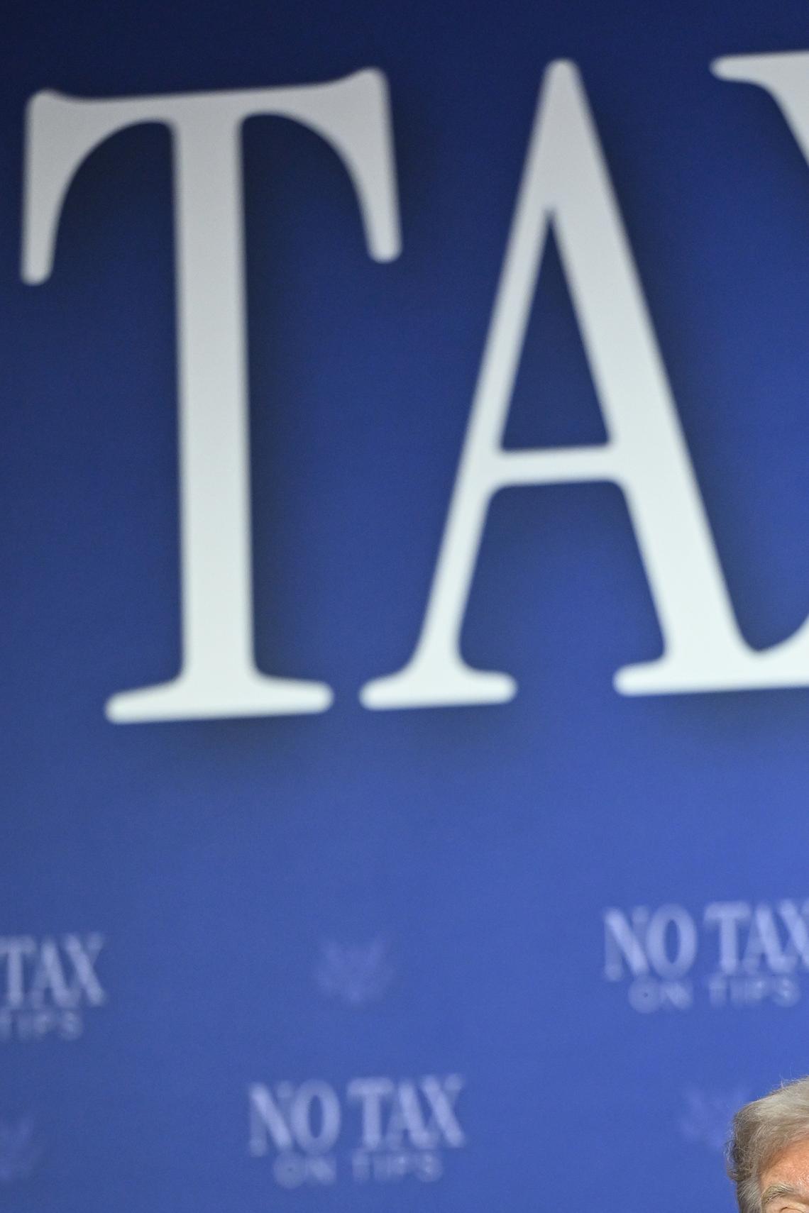 President Donald Trump participates in a Tax Day roundtable at the AC Hotel Las Vegas Symphony Park in Las Vegas, on Thursday, April 16, 2026. (Kenny Holston/The New York Times)