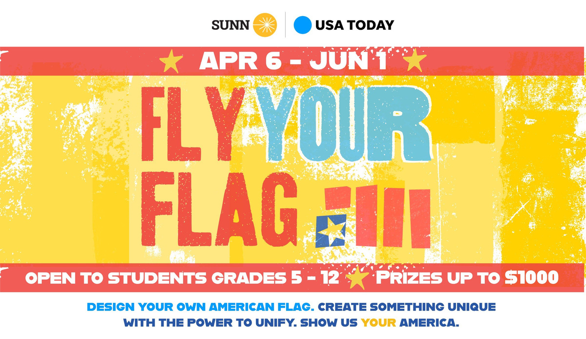 Nearly 850 students across the country participated in flag design civics contest. First place winners will receive $1,000.