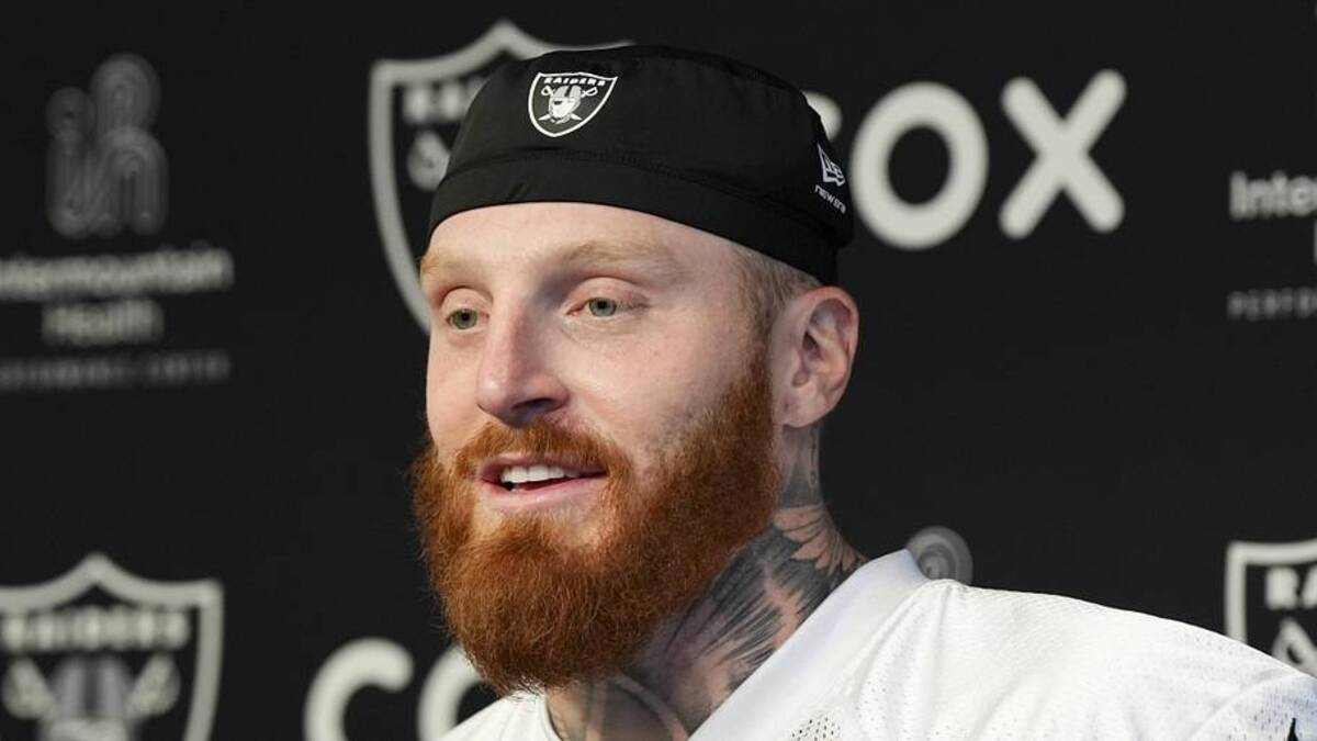  Jun 3, 2026; Henderson, NV, USA; Las Vegas Raiders defensive end Maxx Crosby (98) speaks during a news conference during organized team activities at Intermountain Health Performance Center. Mandatory Credit: Candice Ward-Imagn Images | Candice Ward-Imagn Images 
