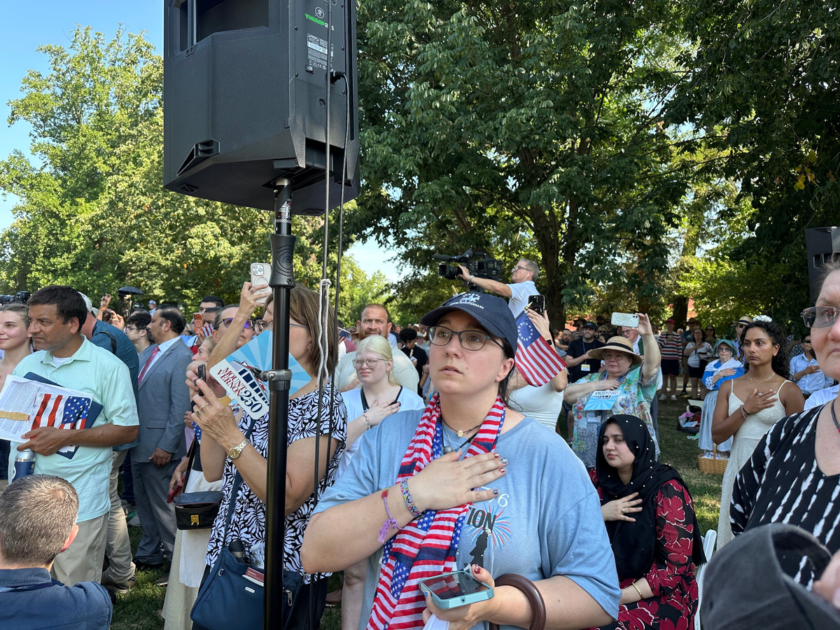 About 150 people participated in a citizenship ceremony on July 4 at Mount Vernon in Northern Virginia.