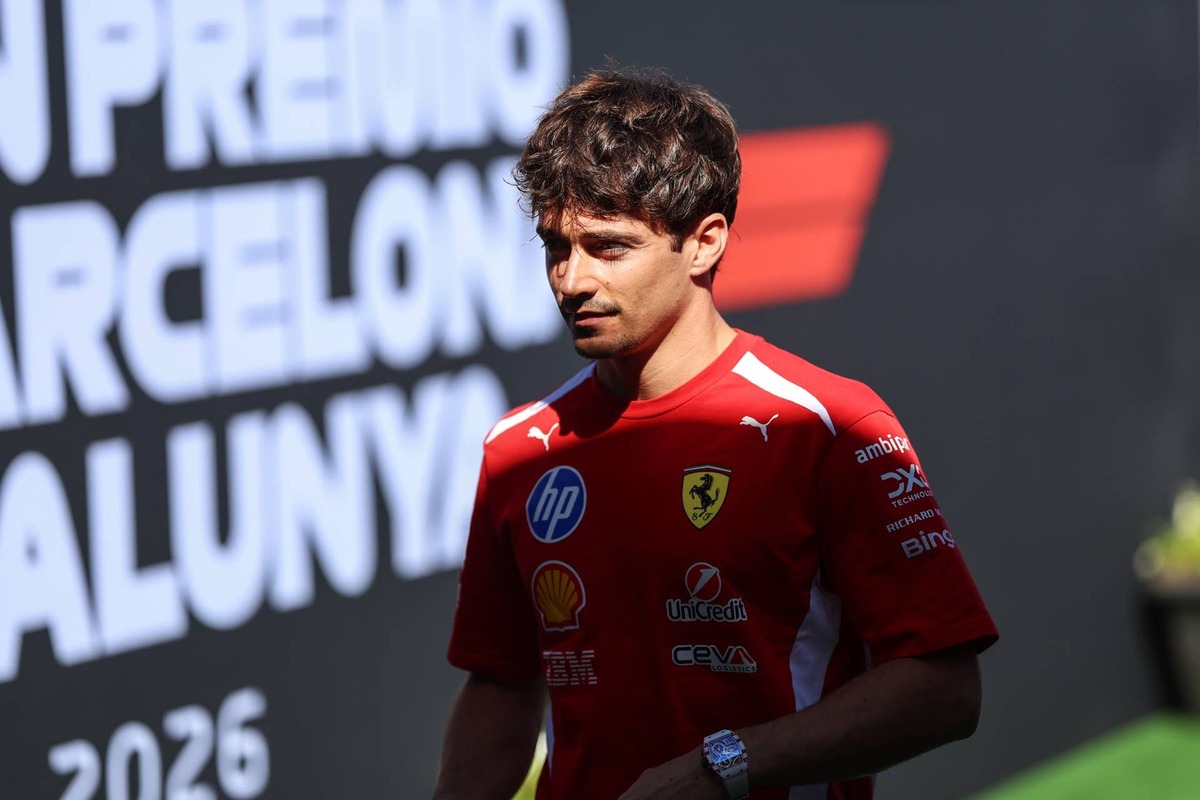  BARCELONA, SPAIN - JUNE 13: Charles Leclerc of Monaco and Scuderia Ferrari arrives in the Paddock prior to final practice ahead of the F1 Grand Prix of Barcelona-Catalunya at Circuit de Barcelona-Catalunya on June 13, 2026 in Barcelona, Spain. (Photo by Alastair Staley/LAT Images)