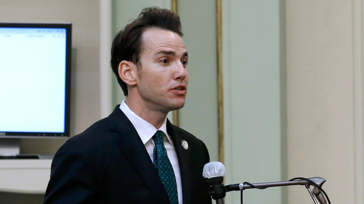 In this photo taken in June 2020, Assemblyman Kevin Kiley, R-Rocklin, speaks at the state Capitol. Kiley announced Tuesday that he would run for governor in the state’s recall election.