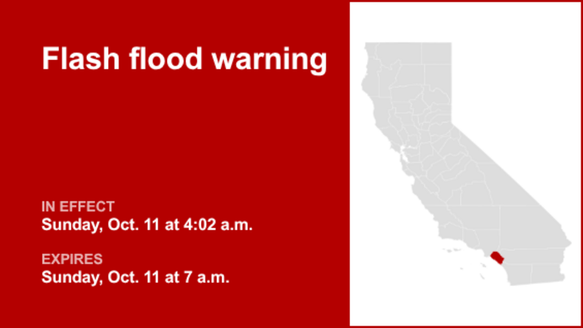 Flash flood warning for Orange County Sunday morning, says the NWS 