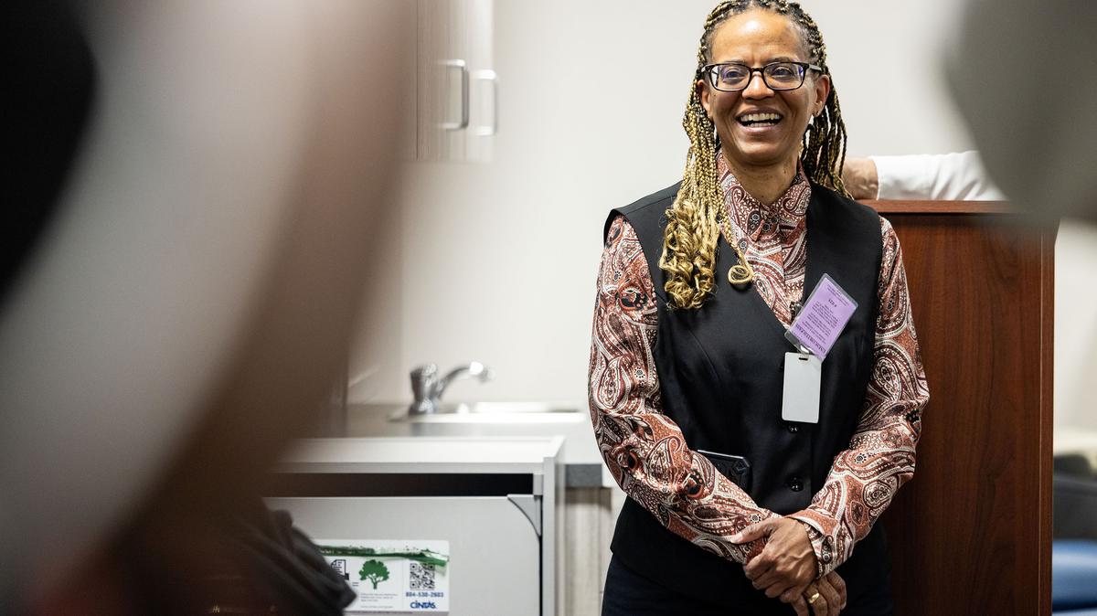 Dr. Pamela Littles, medical director, is recognized during a ribbon cutting ceremony for the new medical clinic located inside of the Norfolk City Jail on Monday, May 4, 2026. (Kendall Warner/The Virginian-Pilot/TNS)