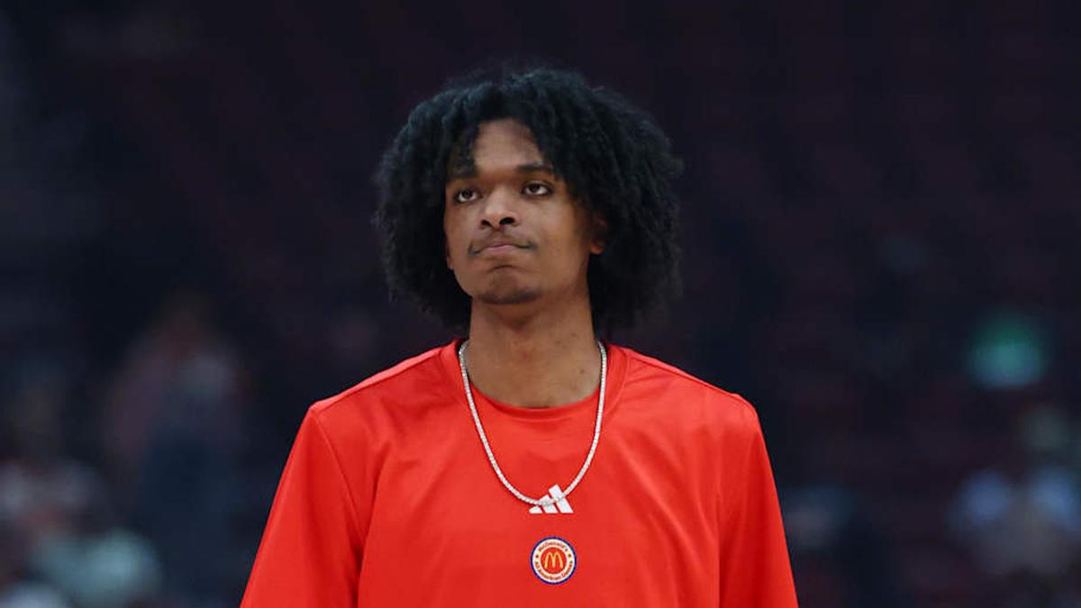  Mar 31, 2026; Glendale, AZ, USA; Adonis Ratliff (9) during the McDonalds All American Boys Game at Desert Diamond Arena. Mandatory Credit: Mark J. Rebilas-Imagn Images | Mark J. Rebilas-Imagn Images 