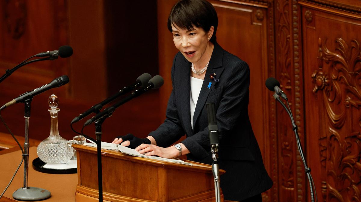 Japan's Prime Minister Sanae Takaichi delivers her policy speech in the parliament, in Tokyo, Japan, February 20, 2026. REUTERS/Kim Kyung-Hoon