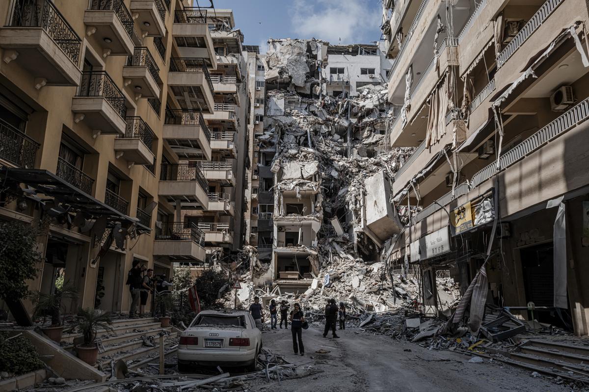 The aftermath of an Israeli airstrike in Tyre, Lebanon, May 29, 2026. (Daniel Berehulak/The New York Times)