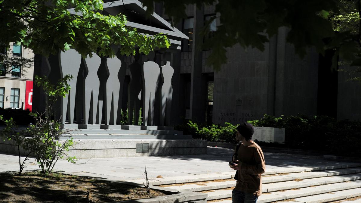 A pedestrian passed in front of the Ontario Superior Court of Justice in Toronto, Ontario, Canada, May 28, 2026. REUTERS/Wa Lone