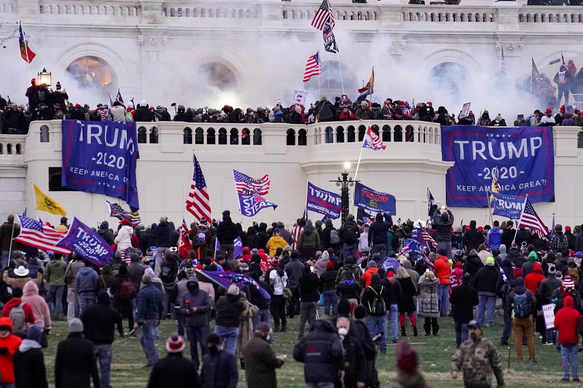 In this Jan. 6, 2021 file photo rioters supporting President Donald Trump storm the Capitol in Washington