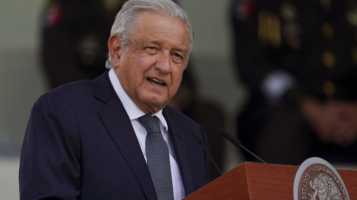 In this Aug. 13 photo, Mexican President Andrés Manuel López Obrador speaks during a military parade to introduce a new army commander in Mexico City.