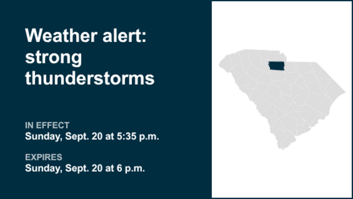 Weather alert for Chester County Sunday evening, says the NWS 