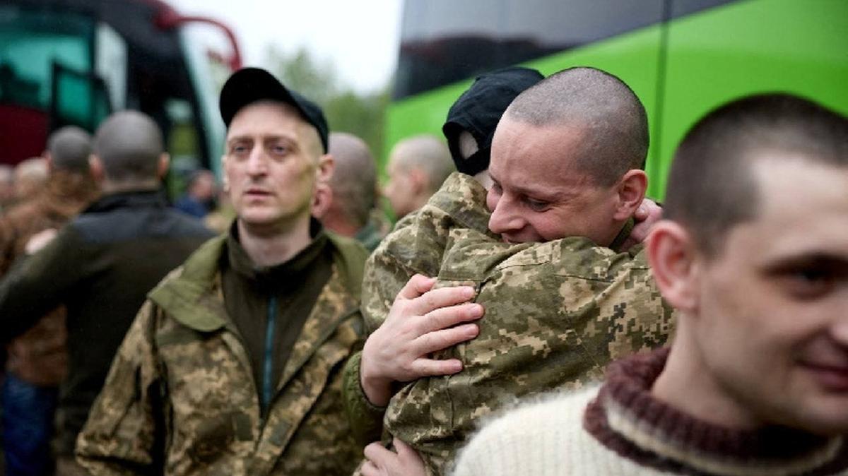 Ukrainian prisoners of war (POWs) after a swap, amid Russia's attack on Ukraine, at an unknown location in Ukraine, in this handout picture released May 15, 2026. Ukraine's President Volodymyr Zelenskiy via Telegram/Handout via REUTERS