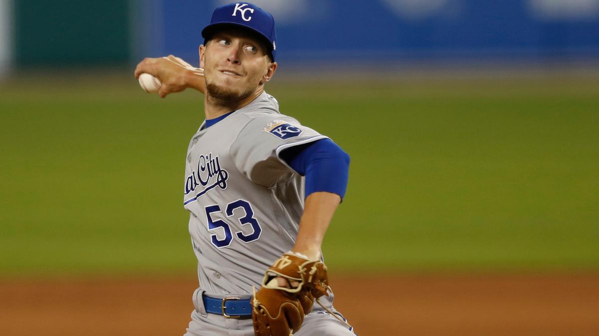 Kansas City Royals relief pitcher Tyler Zuber throws during the eighth inning of a baseball game against the Detroit Tigers, Wednesday, July 29, 2020, in Detroit. (AP Photo/Carlos Osorio)