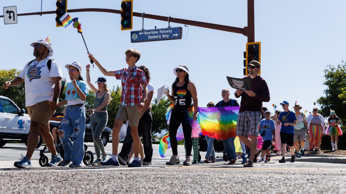 About 200 participants walk a two-mile loop for the Santee Pride Walk and Festival at Santee, California, on Saturday, May 30, 2026. (Kristian Carreon/The San Diego Union-Tribune/TNS)