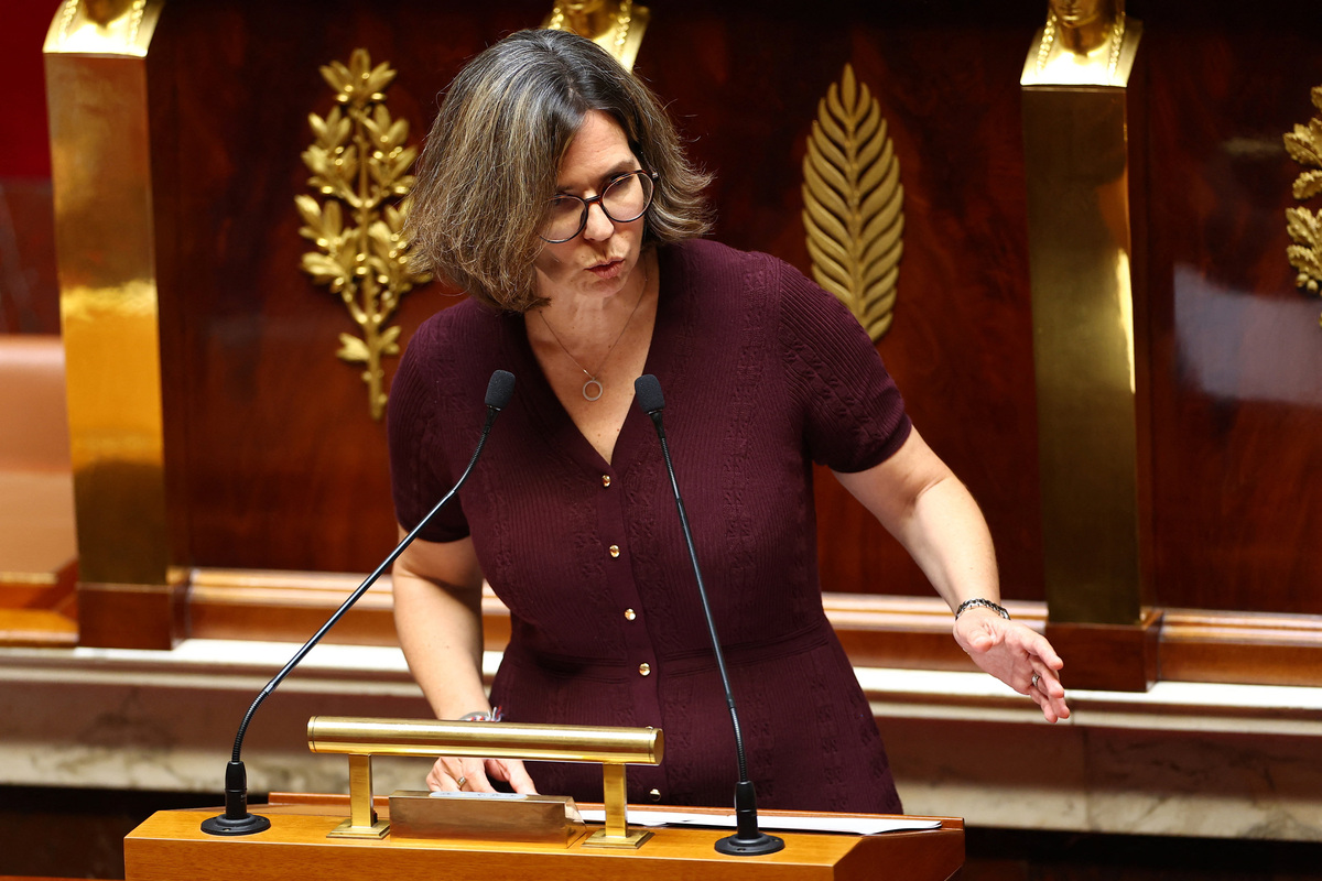 French Junior Minister for Autonomy and Disabled Persons Camille Gaillard-Minier delivers a speech during the final reading and a vote on the bill establishing a right to medical aid in dying at the National Assembly in Paris, France, July 15, 2026. REUTERS/Abdul Saboor