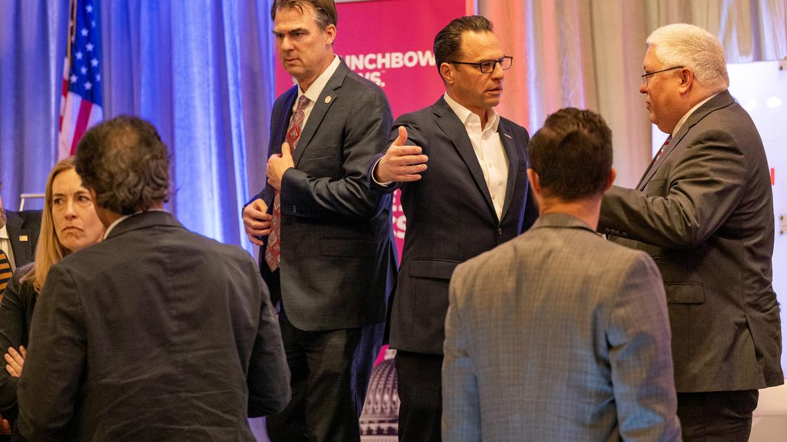 Two GOP governors barely defended Trump after Josh Shapiro blamed high gas prices on the president at a Philadelphia event 
