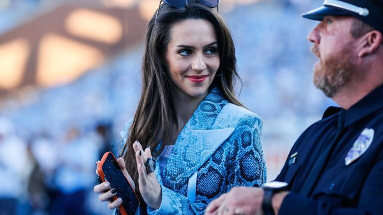 Jordon Hudson Caught Filming Reporter on Sidelines of UNC Game 