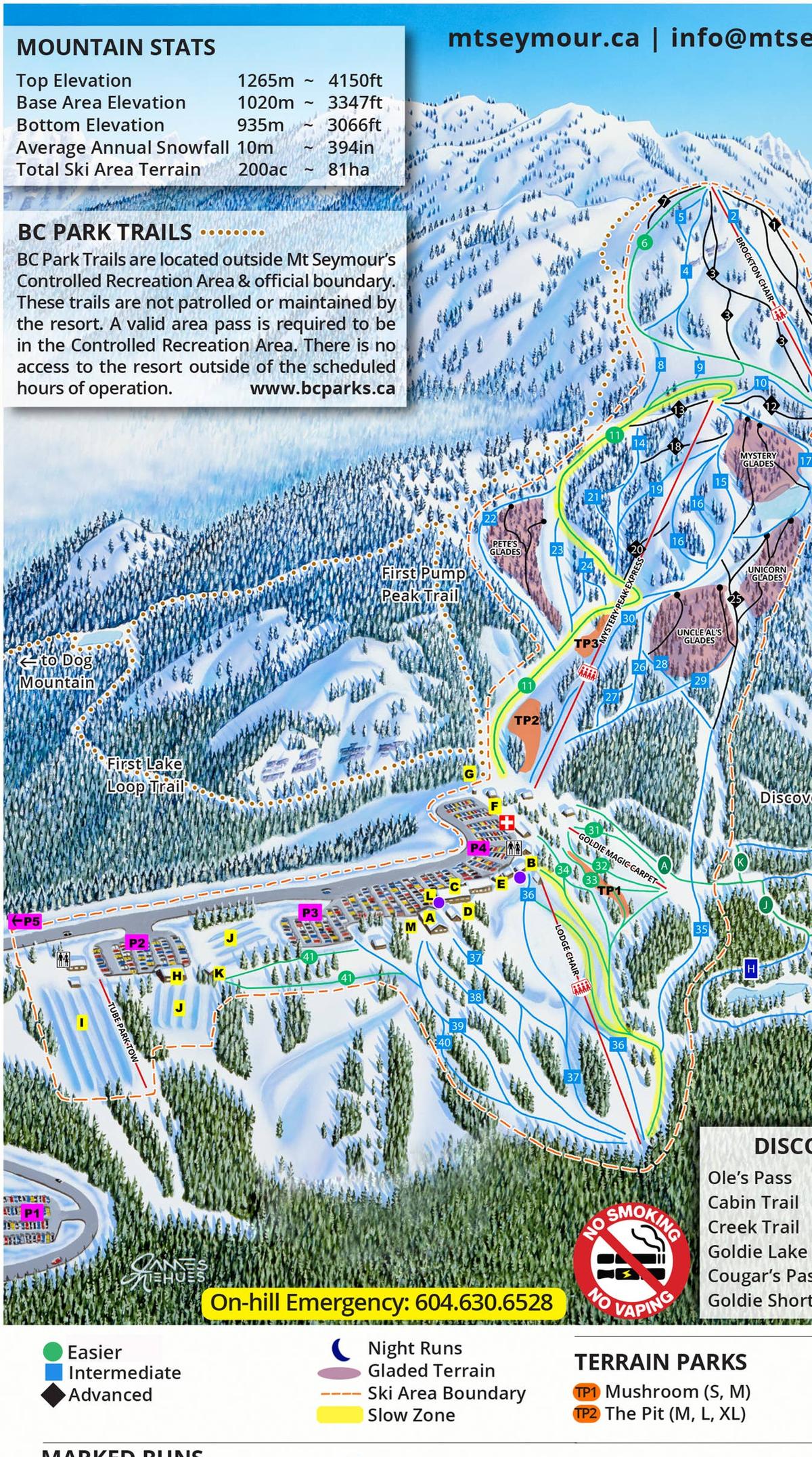  Current Mt. Seymour trail map.