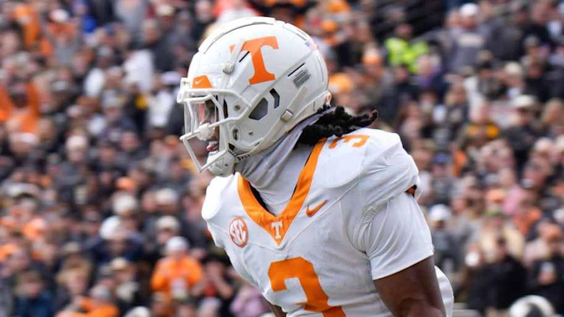  Tennessee defensive back Jermod McCoy (3) reacts after gaining control of a fumble during the second quarter at FirstBank Stadium in Nashville, Tenn., Saturday, Nov. 30, 2024. | Stephanie Amador / The Tennessean / USA TODAY NETWORK via Imagn Images 