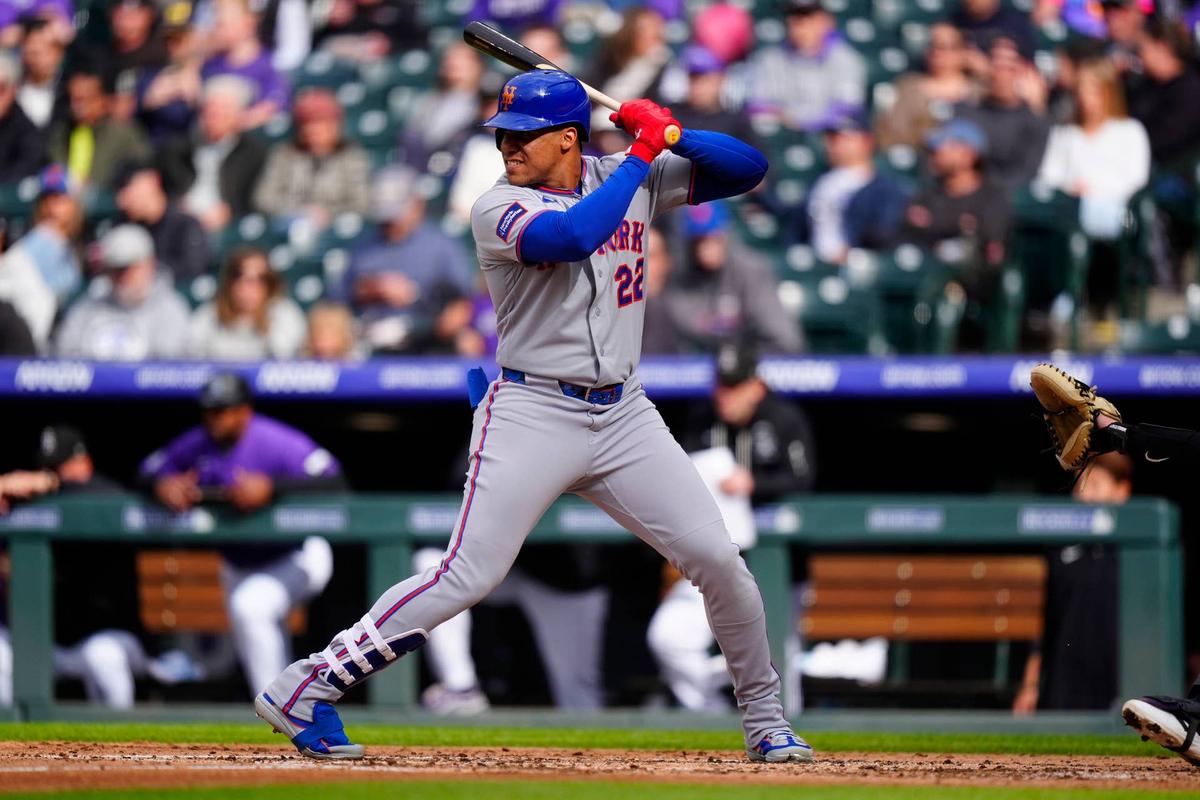  New York Mets left fielder Juan Soto (22) against the Colorado Rockies.