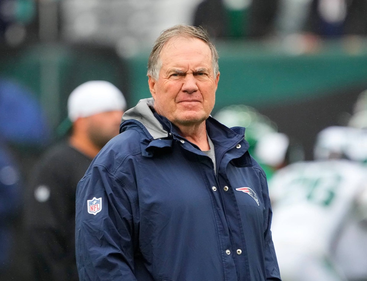  New England Patriots head coach Bill Belichick on the sidelines in 2023. 