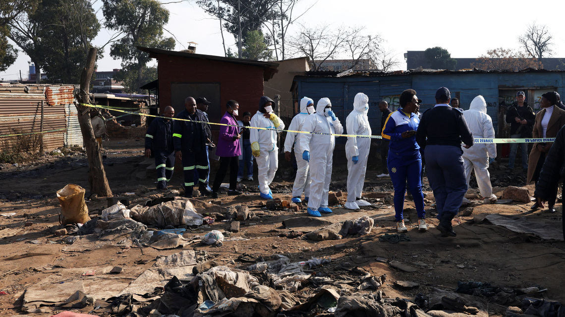 Twelve killed, nine injured in Johannesburg shooting, South African police say 