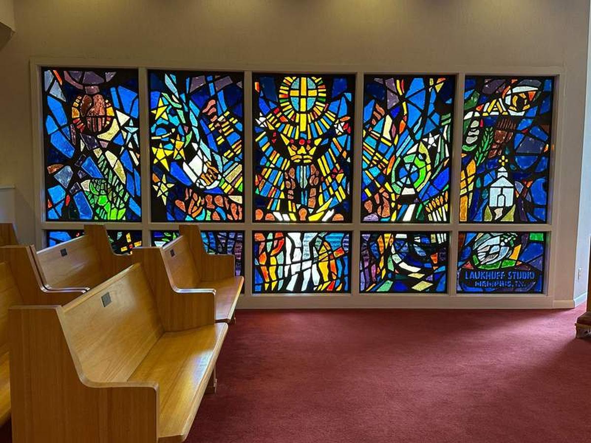  Beautiful stained glass adds to the peaceful atmosphere inside the Memorial Chapel. Photo credit: Robin O’Neal Smith 