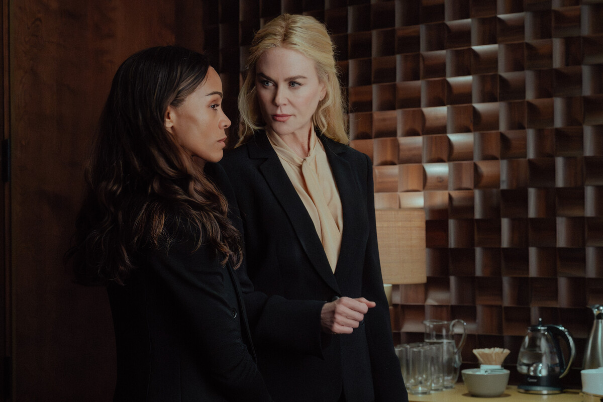 Zoe Saldaña as Joe and Nicole Kidman as Kaitlyn, Lioness Season 3, 2026Ryan Green/Paramount+