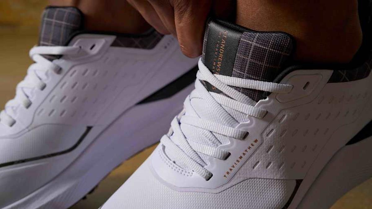  The TravisMathew NuAge Mega Tartan shoe includes a St. Andrews tartan print. | Courtesy of TravisMathew 